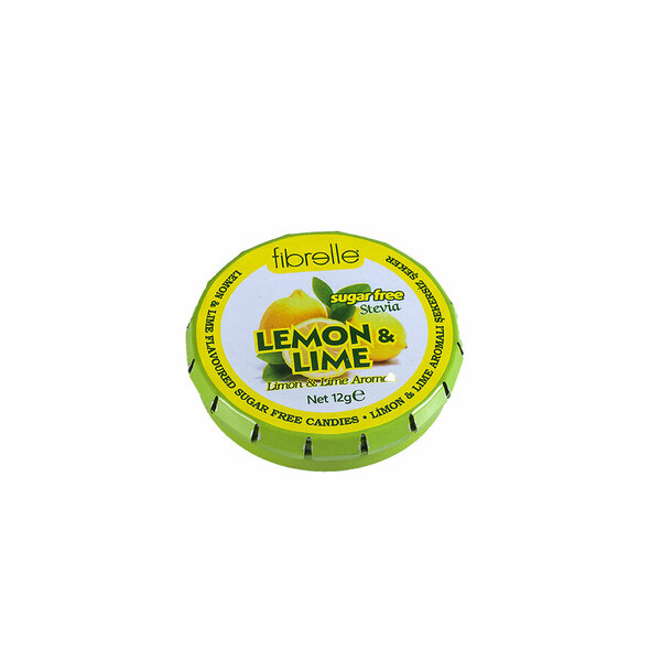 Fibrelle Stevia Limon & Lime Aromalı Şekersiz Şeker (12 gr )